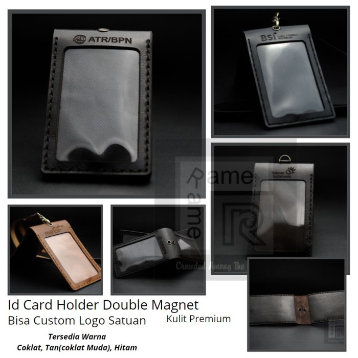 

Id Card Holder Double Flip Magnet Terbaru Custom Logo Satuan