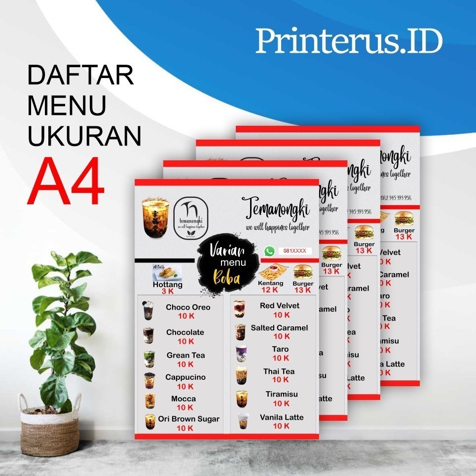 Banner Menu Minuman Boba & Cemilan Termurah Bisa COD