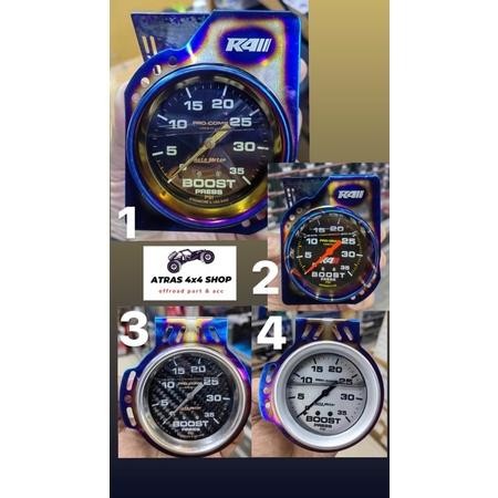 Turbo Boost Meter Auto Meter R4 Titanium Fortuner Pajero Hardtop Hilux Innova Indicator Mobil