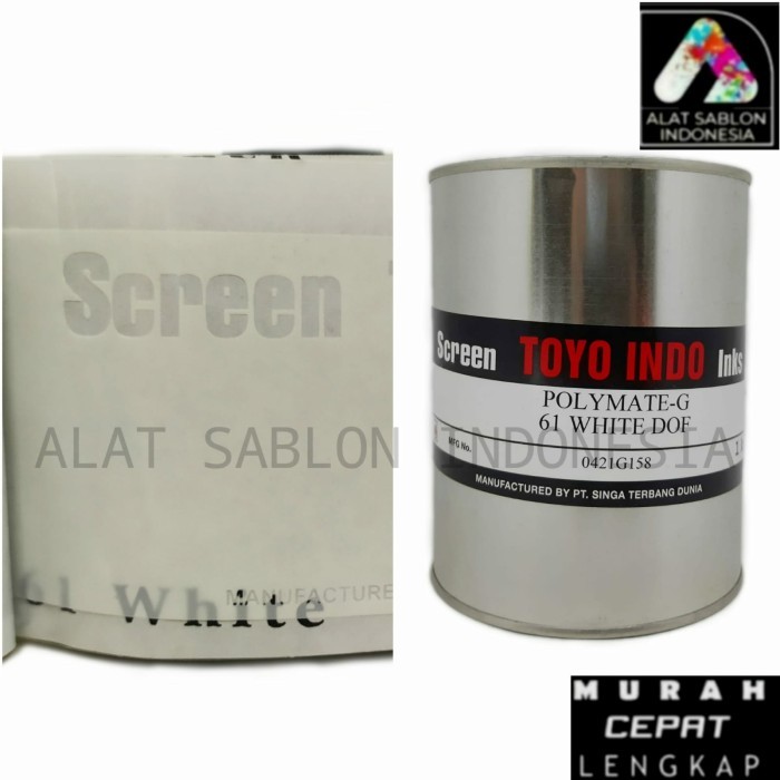 

PROMO! TINTA TOYO POLYMATE WHITE DOF G61 PUTIH TINTA SABLON PLASTIK 1kg