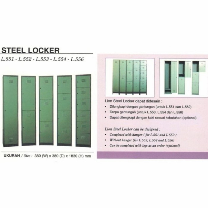 

Loker 1 Pintu Lion L551 L 551 Locker Karyawan Lemari Besi Arsip Murah Terlaris