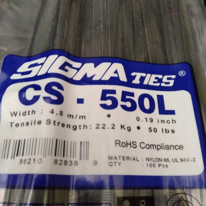 

Kabel Ties Sigma Cs 550 L Hitam Isi 100 Pcs New