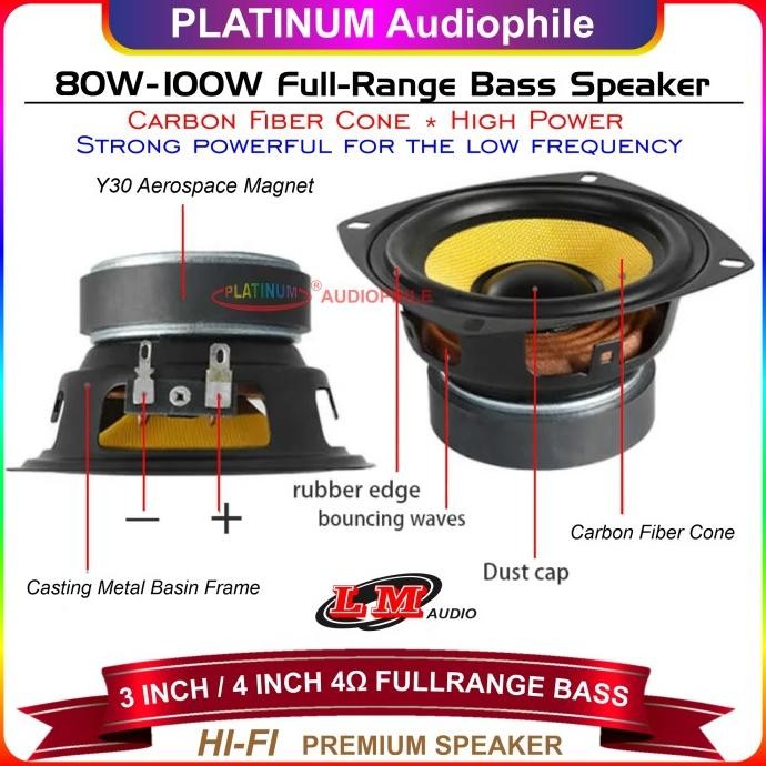 Speaker 3 Inch 4 Inch Fullrange Mid Bass Hifi Full range Mid Woofer Terlaris