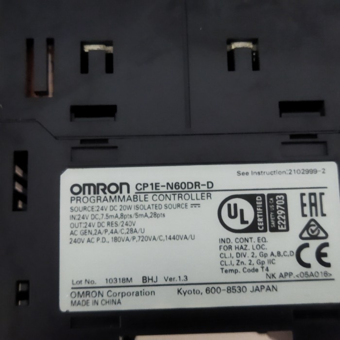 Omron plc cp1e n60dr d bekas Best