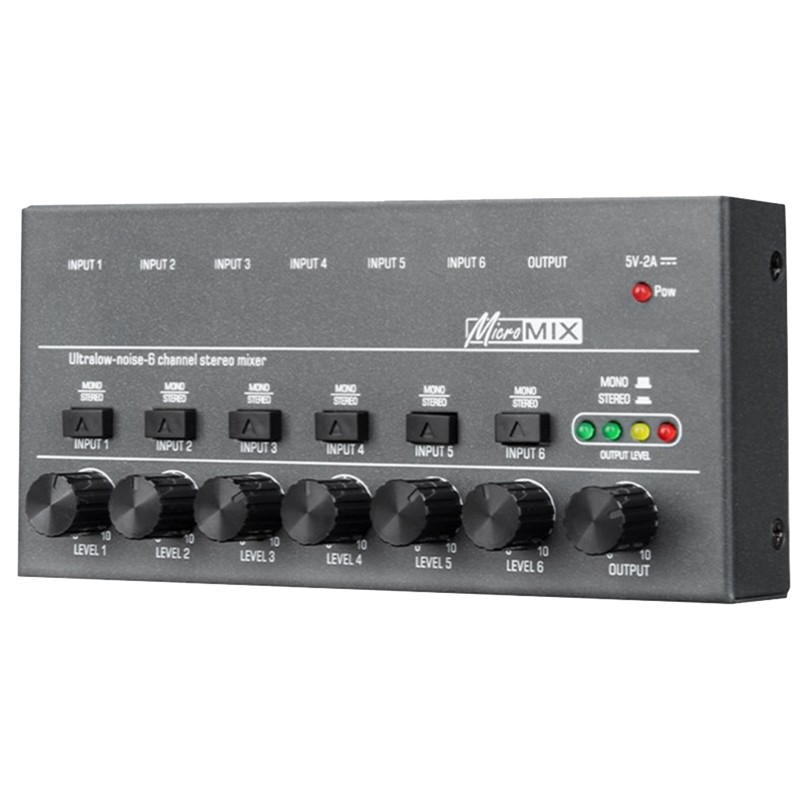 Mini Audio Mixer 6 Channel Professional Stereo Sound Mixer