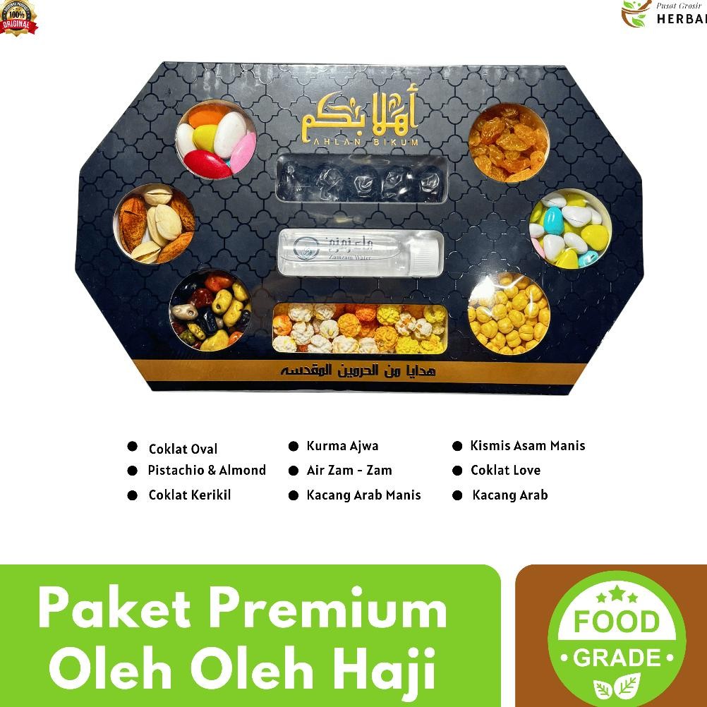 

Paket Oleh Oleh Haji dan Umroh Pum Lengkap Grosir | Air ZamZam Kerikil Kacang Almond Arab