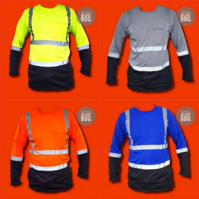 Kaos safety proyek kombinasi scotlight cotton