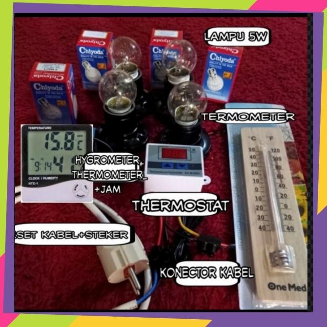 PAKET MESIN TETAS TELUR THERMOSTAT PEMANAS SIAP PAKAI