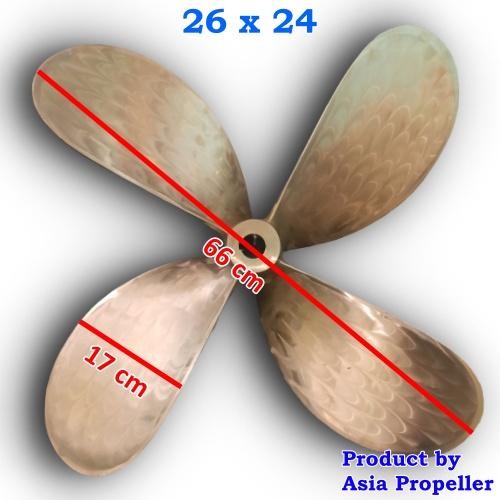 Propeller / Baling-Baling Kapal Kuningan Ukuran 26 X 24 Daun 4  | Asia Propeller