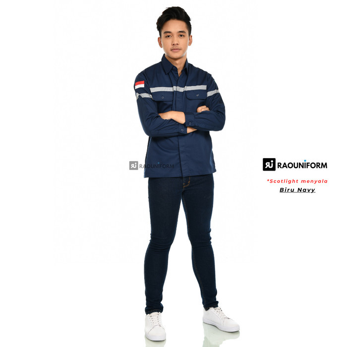 Seragam Proyek/Baju Seragam Kerja/Kemeja Safety/Baju Custom Bordir