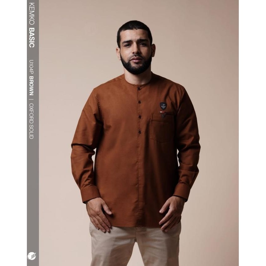 SAMASE Kemko Basic U104P Kemeja Koko Pria Dewasa Lengan Panjang Putih Terlaris