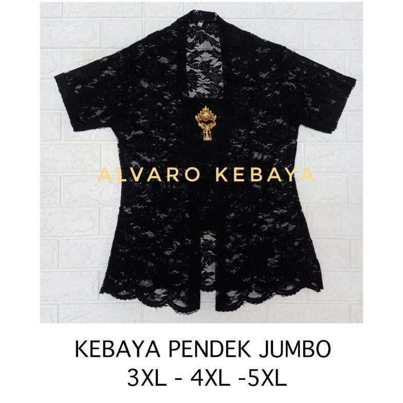 eug kebaya kutubaru lengan pendek ukuran besar jumbo bsize atasan brokat halus strait melar baju wan