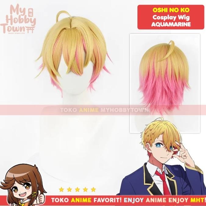NEW Wig Cosplay Anime Oshi no Ko : Aquamarine Hoshino Rambut Palsu
