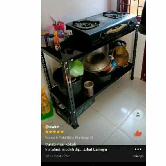 TON>> RAK MEJA KOMPOR/ RAK BESI 2SUSUN/ RAK MEJA SERBAGUNA