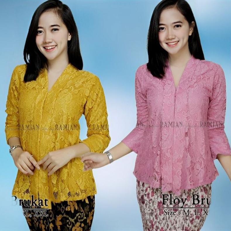 ns set kebaya kutubaru modern brokat floy kebayak kutu baru jumbo 3l ld 120cm pakaian tradisional se