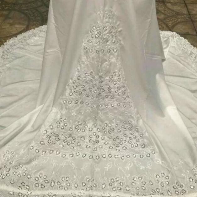 MUKENA KATUN BORDIR PUNGGUNG PADANG ASLI MUKENA PUTIH BARU
