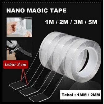 

Double Tape Nano Doubletape Bening Transparan 1M 2M 3M 5M Tebal 2MM