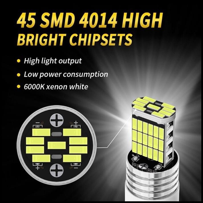 Lampu LED 45 Titik Mata SMD 1157 1156 T20 Mundur Rem Sein Mobil Motor