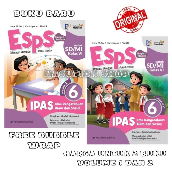 

Paket Buku Esps IPAS Kelas 6 SD Volume 1-2 Erlangga Kurikulum Merdeka