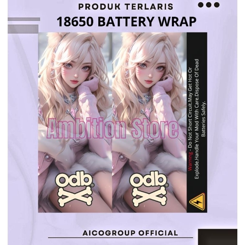 

*PromoTerjangkau* Ambitionstore Stiker Wrap Baterai 18650 Anime V9 Series Pelindung Dan Penghias Untuk Segala Merek Garskin Premium / X Casing Case COD