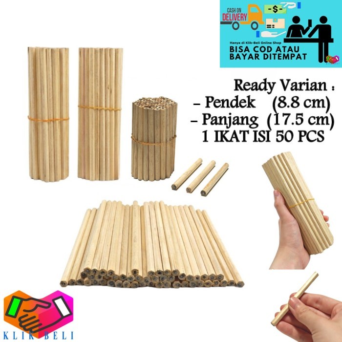 

(1 IKAT ISI 50 PCS) Pensil 2B Kayu Polos Pendek / Panjang - Pensil Hotel Mini Murah - Pensil Kecil