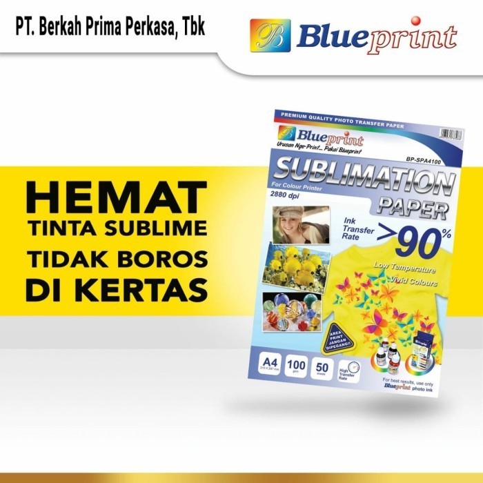 

Kertas Sublim A4 BLUEPRINT Transfer Sublime Paper A4 - Isi 50 Lembar