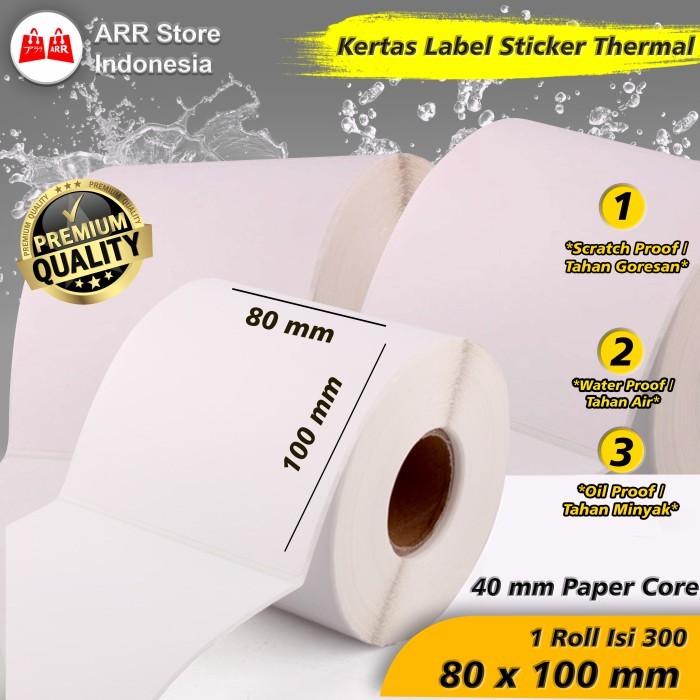 

Kertas Resi Label Thermal Barcode Roll uk 80 x 100 mm is 300 pcs