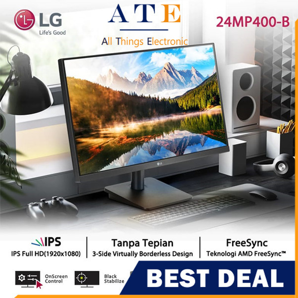 LG 24MP400 New Model 2021 24" 24MP400-B LCD IPS Panel Official FHD