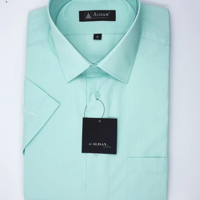 ALISAN Original Reguler Lengan Pendek Kemeja Pria H2 ( Hijau Mint ) Terlaris