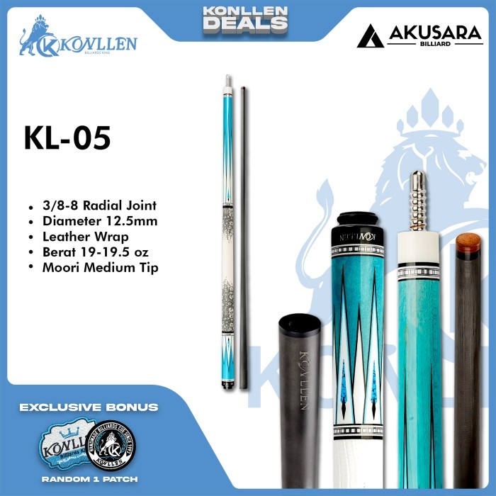 Stik Billiard Konllen KL-05F Stik 12.5mm Carbon Fiber Cue