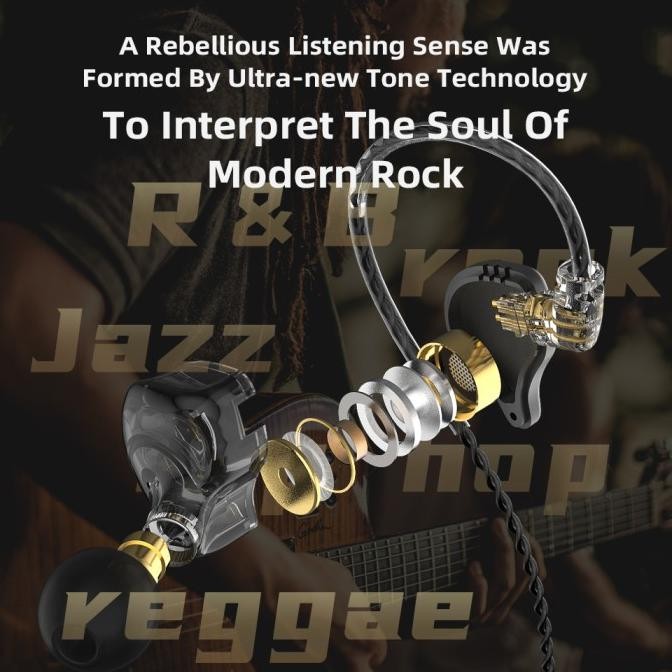 QKZ ZX2 1DD Dynamic In-ear Earphone HIFI Bass WITH MIC Terlaris