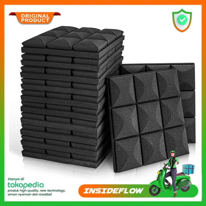 Busa Peredam Suara Ruangan Kamar Dinding Studio Soundproof Foam 12Pcs