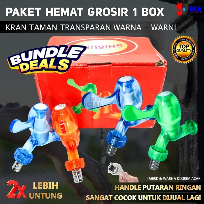 GROSIR 1 Box 12pcs Kran Air model Engkol 1/2 Inch PVC / Keran Taman Tembok Plastik / Keran Air