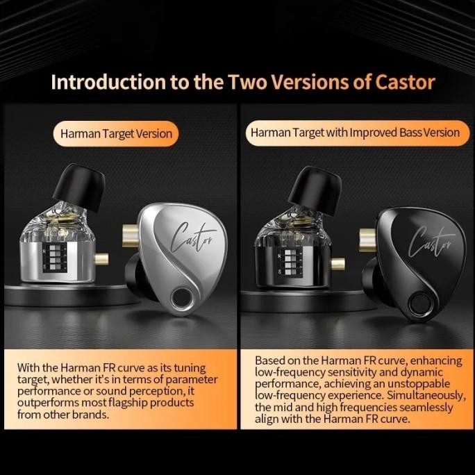 [KZ Official Store] KZ Castor with Mic In Ear Monitor Earphone Dynamic Terlaris