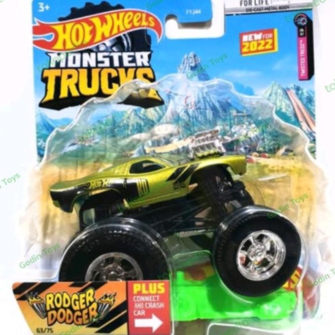 Monster Trucks Rodger Dodger metallic green truck hot wheels