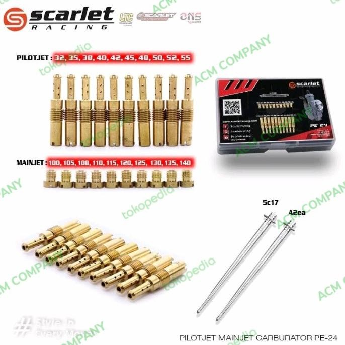 PowerJet PJ Mainjet MJ jet Karburator Karbu PE24 PE26 PE28 SCARLET ORI Terlaris