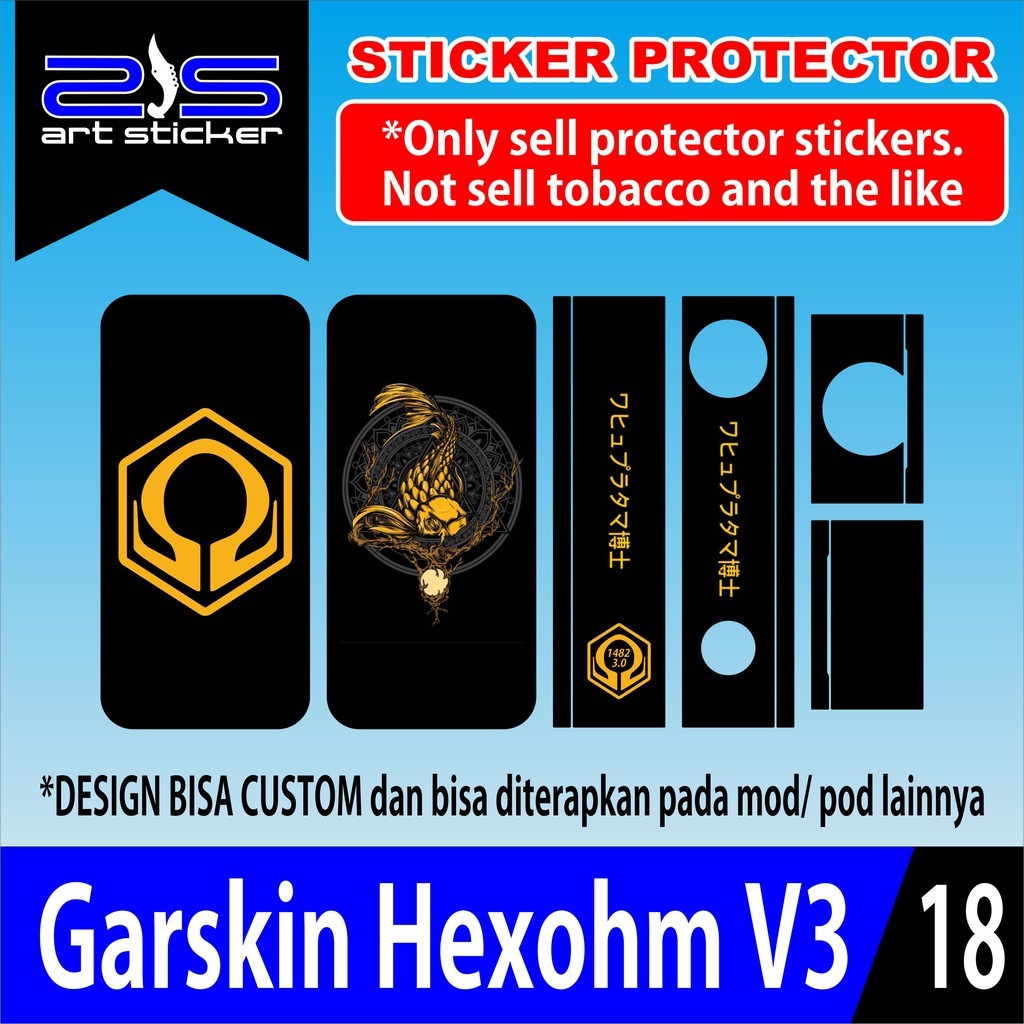 

*PromoTerjangkau* Hex Ohmm V3 Ano Diized Koi Gold Garskin Wrap Stiker Premium / X Casing Case COD