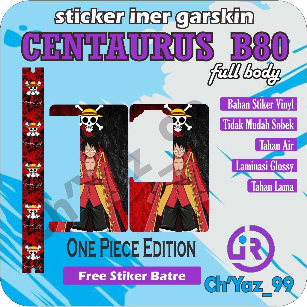 

*PromoTerjangkau* Vynil Gloosy One Piece B80 Iner Lengkap 9 Garskin Wrap Stiker Premium / X Casing Case COD