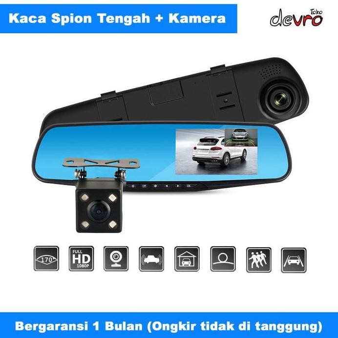 7Aa Kaca Spion Tengah Mobil Dvr Dual Kamera 1080P 4.3 Inch Display - Kaca Spion Mobil - Kamera Parki