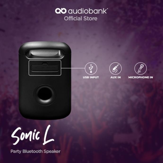 Promo Audiobank Sonic L Speaker Aktif Bluetooth With Aux In Stereo 3.5Mm Jack Mic In 6.35Mm Wired So