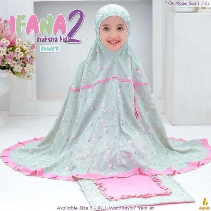 Mukena Anak Katun Rayon Premium Mukenah Kids Balita Ifana Tas Sajadah