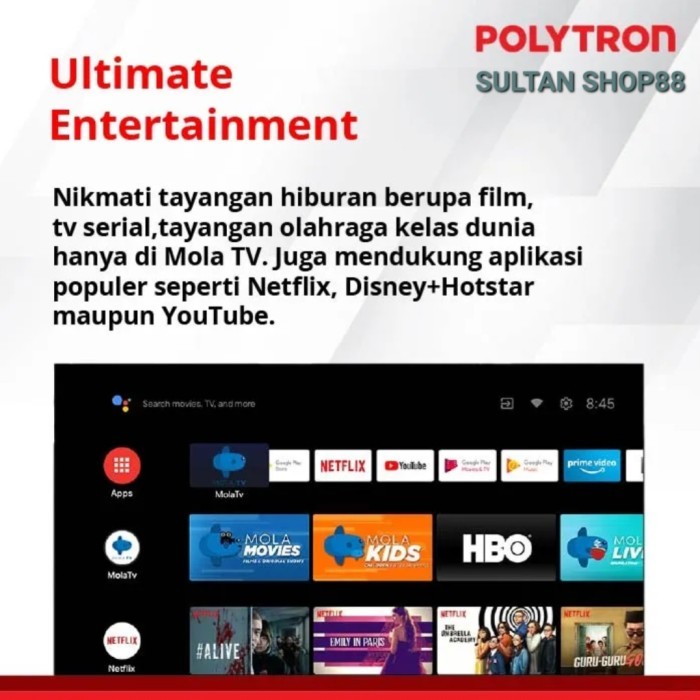 Polytron Led Tv Pld43Bag9953 43 Inch Fhd Android Cinemax Soundbar