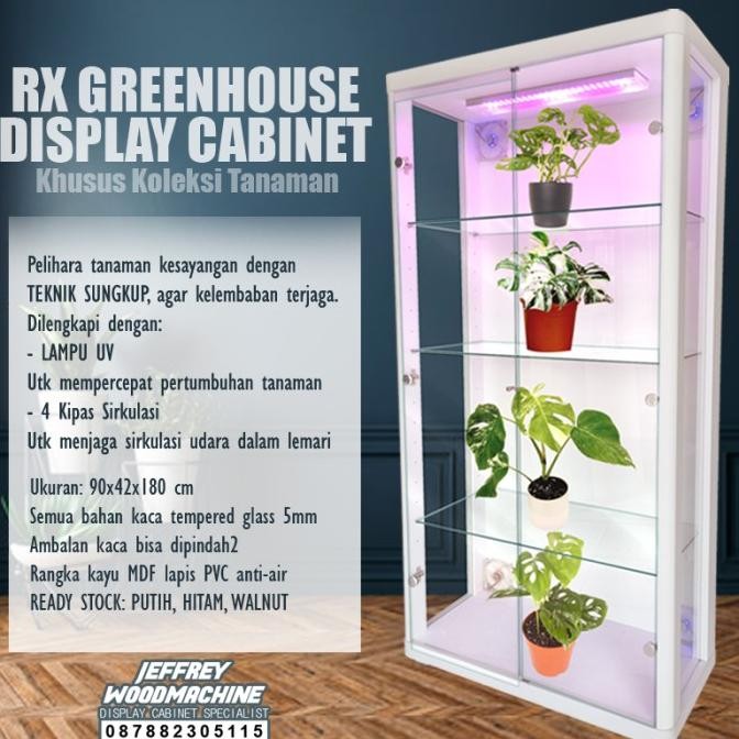 LEMARI RAK SUNGKUP GREENHOUSE CABINET TANAMAN monstera VARIGATA hias