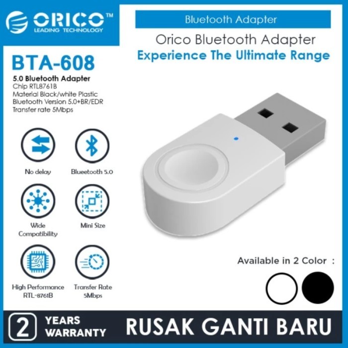 Orico BTA608 Bluetooth Adapter 5.0 Receiver Dongle BTA-608