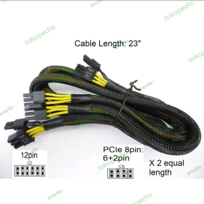 kabel modular pci-e 12 pin to 2x6(2x8) psu seasonic x series 660 watt