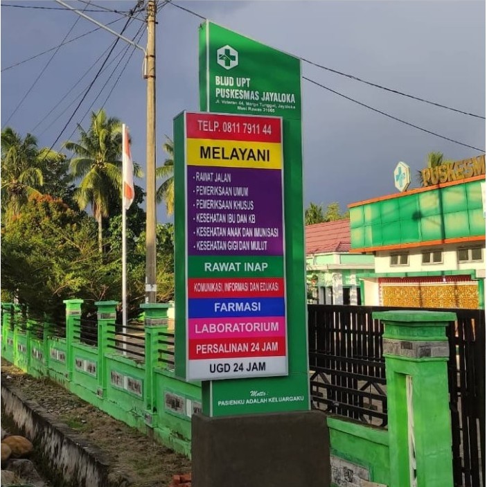 Pylon Sign LED I Totem Sign 1 sisi I Ukuran dan Desain Bisa dicustom