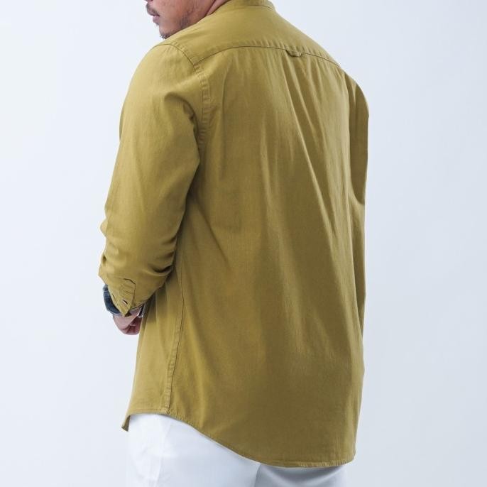 Abiyu Baju Koko Manset Pria Basic Kemeja Koko Manset Lengan Panjang Terlaris