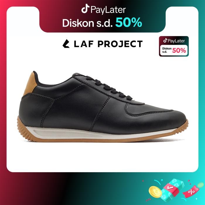 LAF Project - Sepatu Shoes Sneakers Pria Casual - Hitam Putih - Aruna Snekers Black