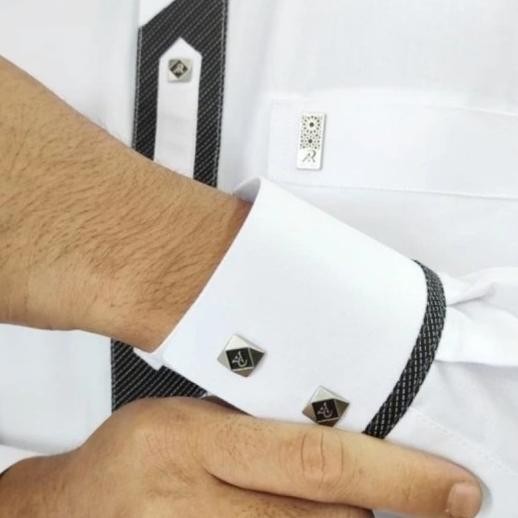 Jubah / Gamis Al Raz Putih Premium Kombinasi Manset / Haramain An Noor Terlaris