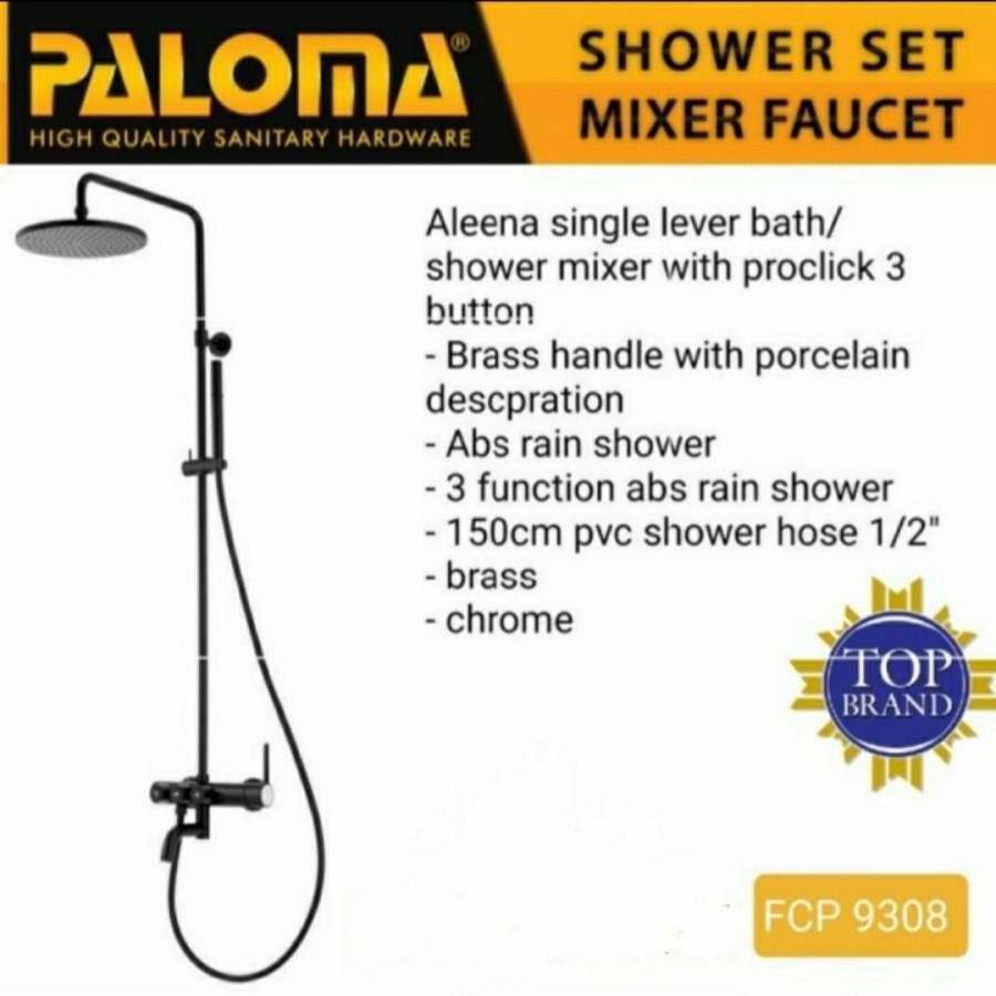 Paloma Fcp 9308 Shower Set Panas Dingin With Proclick 3 Bottons Hitam